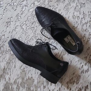 Love Moschino Leather Lace Up Oxfords Black Sz36
